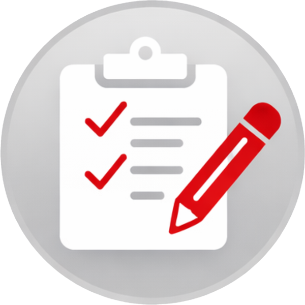 Checklist and tick icon representing clear advice and job guidance